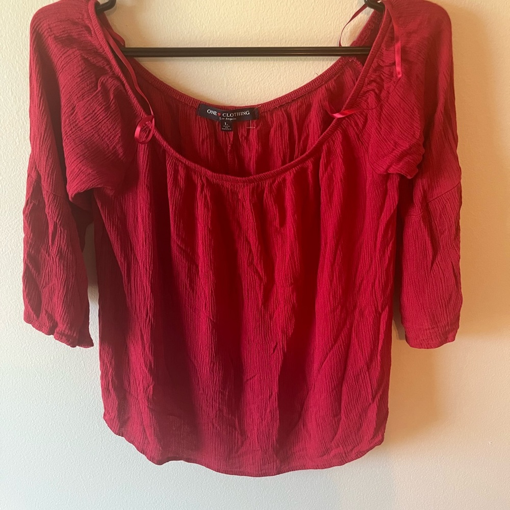 Off Shoulder Flare Sleeve Blouse